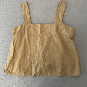 NWOT Banana Republic Women's Square-Neck, Cropped Tank, Linen Blend, Size S